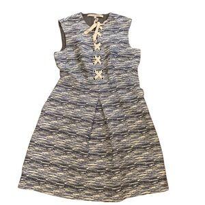 RACHEL Rachel Roy Blue and White Lace-Up Dress Size 8